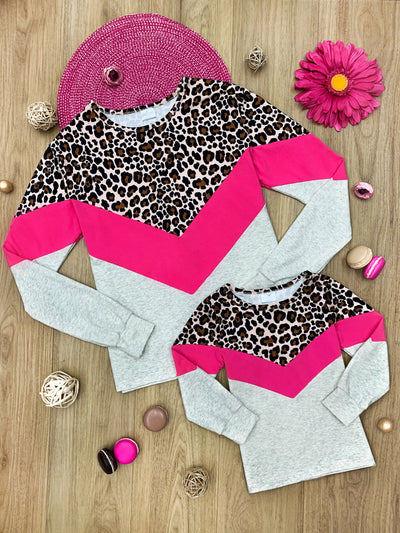 Mommy & Me Matching Tops | Colorblock Animal Print Top | Girls Boutique