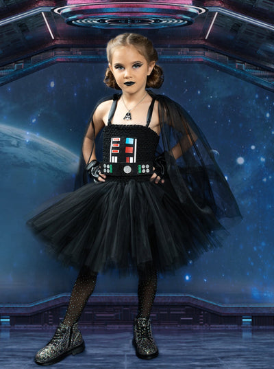 Girls Halloween Costumes | Star Wars Darth Vader Dress - Mia Belle GirlsGirls Halloween Costumes | Star Wars Inspired Darth Vader Tutu Dress