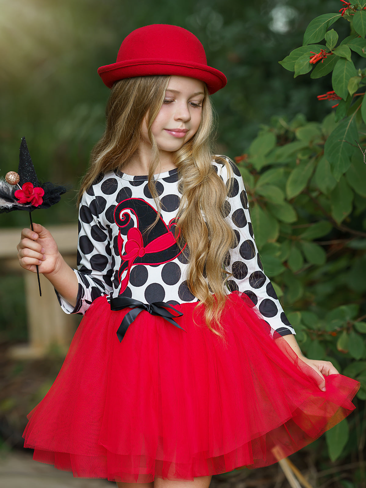Girls Halloween Dresses | Polka Dot Witch Tutu Dress - Mia Belle Girls