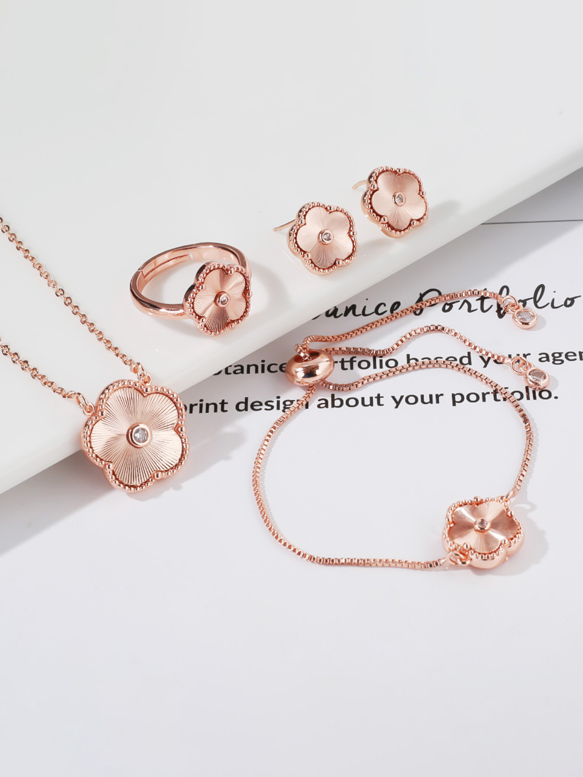 Precious Petals Rose Gold Jewelry Set