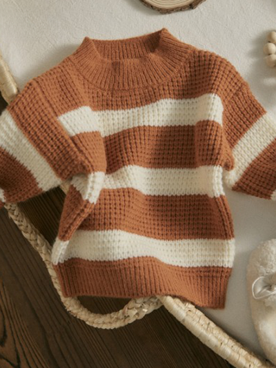 Preppy Preschooler Striped Knit Sweater