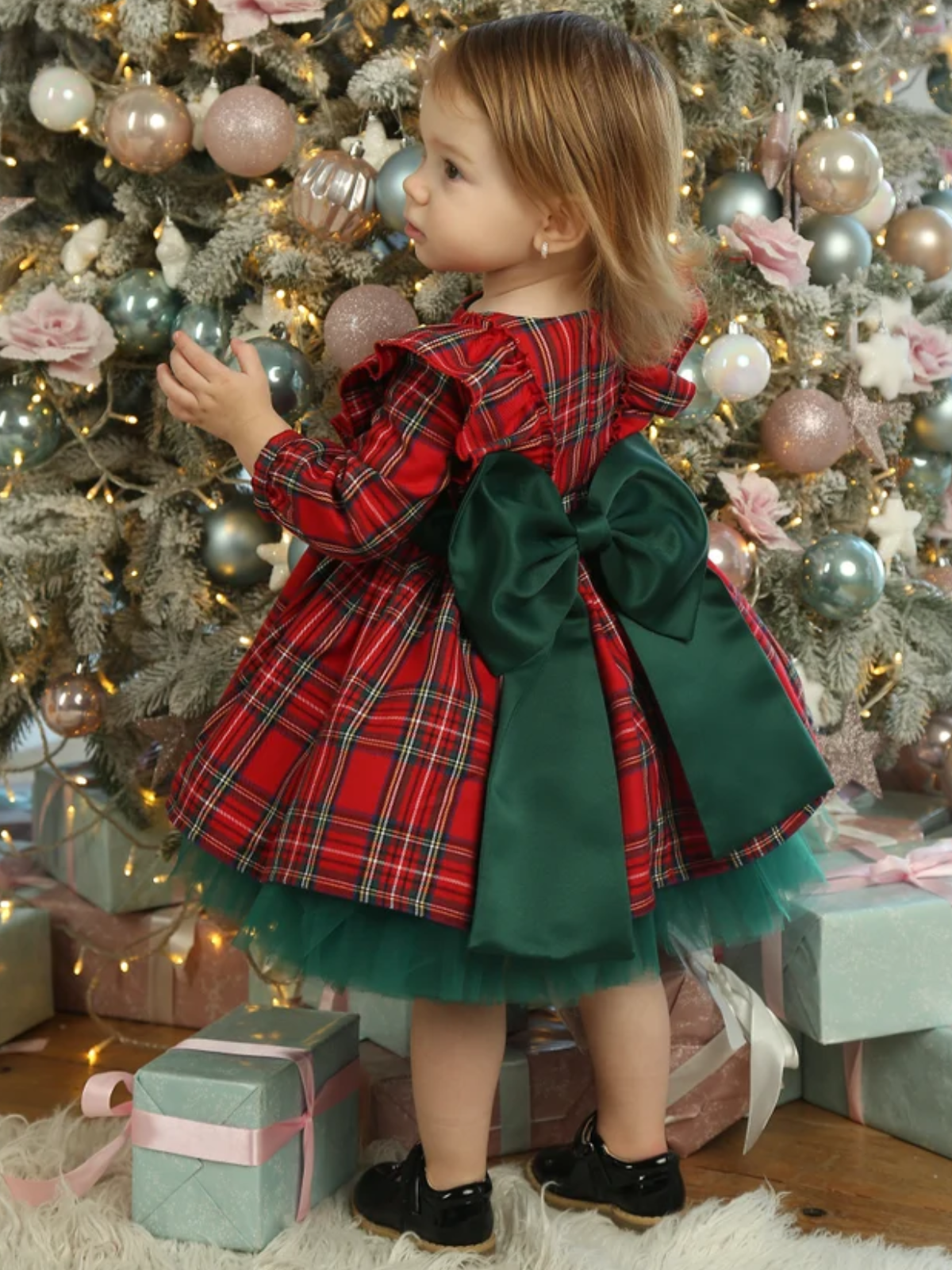 Christmas Wishes Plaid Holiday Dress