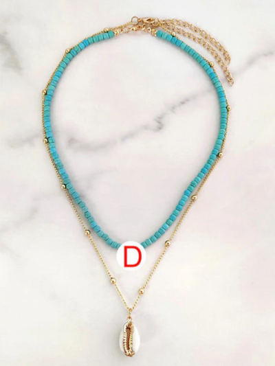 Girls Jewelry | Turquoise Beaded Initial Necklace | Mia Belle Girls