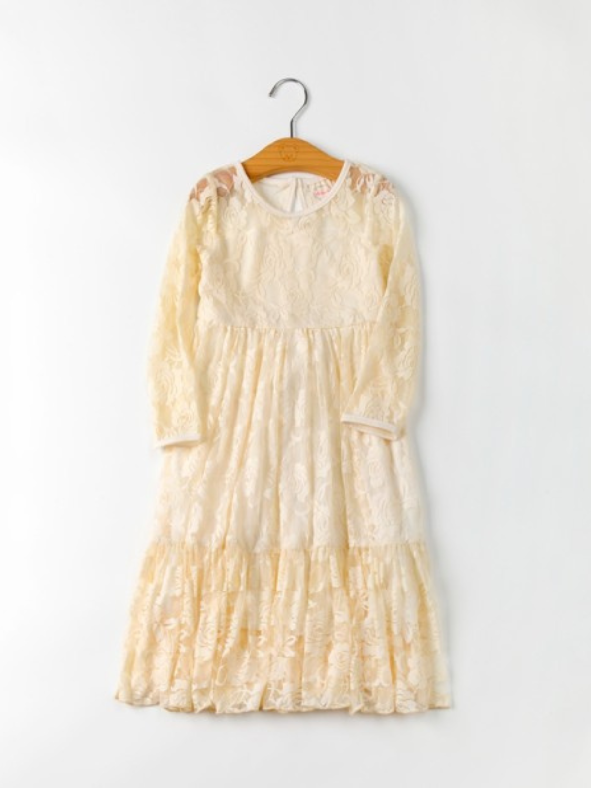 Fancy Flower Girl Lace Maxi Communion Dress
