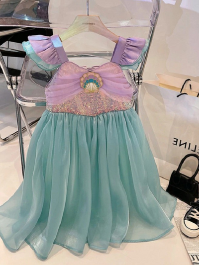 Mia Belle Girls Sequin Mermaid Dress | Girls Costume Dresses