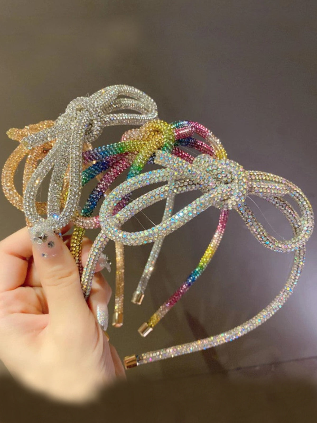 Rainbow Bright Crystal Tie Knot Headband