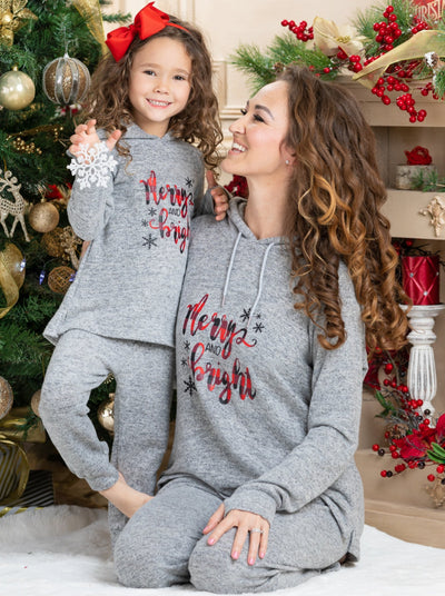 Mommy and Me Matching Outfits | Merry & Bright Holiday Jogger Set
