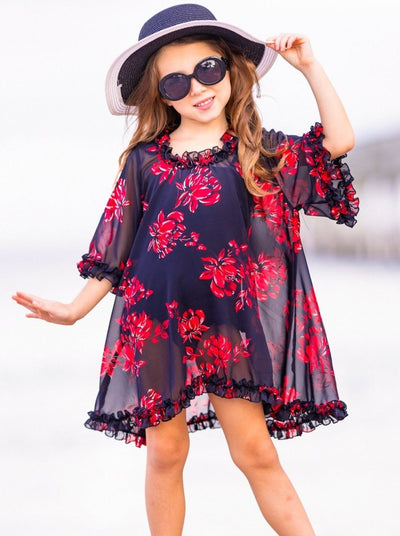 girls swimsuit cover up pink 2T/3T to 10Y/12Y
