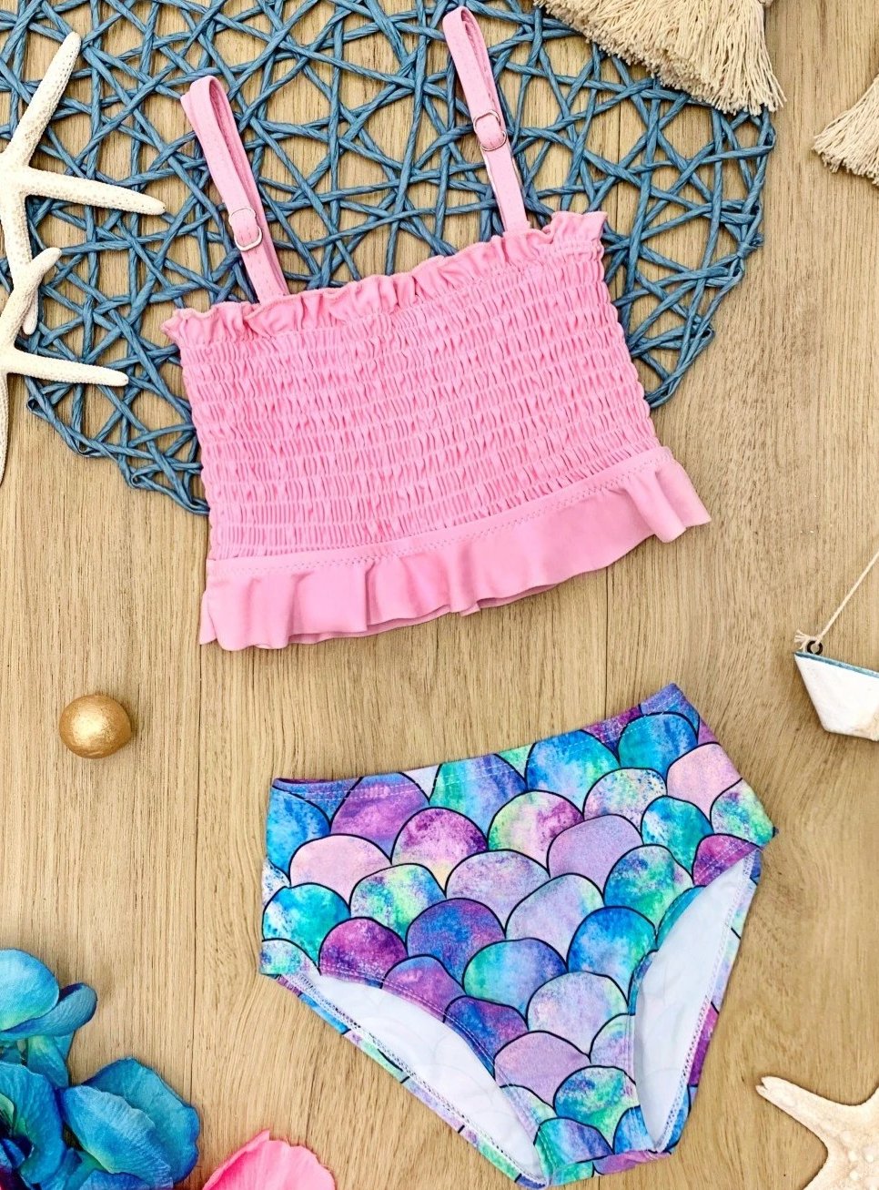 Mermaid Swimsuit For Kids | Two-Piece Swimsuit - Mia Belle Girls