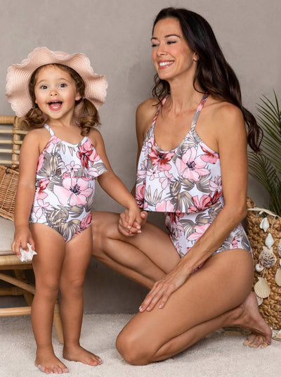 Mommy & Me One Piece Swimsuits| Tropical Swimsuits | Mia Belle Girls