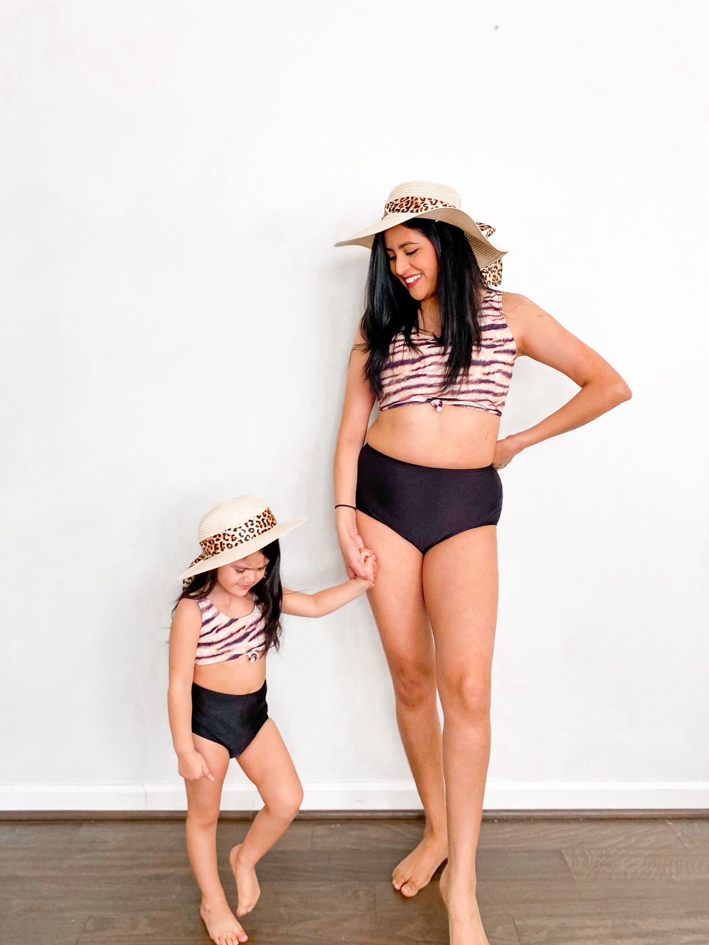 Mommy & Me Swimsuit | Matching Tiger Print Two-Piece Swimsuit