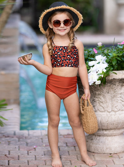 Little Girls Swimwear | Toddler Leopard Print Two Piece Swimsuit