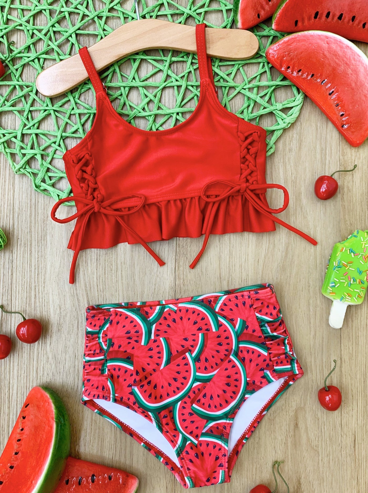 Vitamin Sea Watermelon Print Two Piece Swimsuit