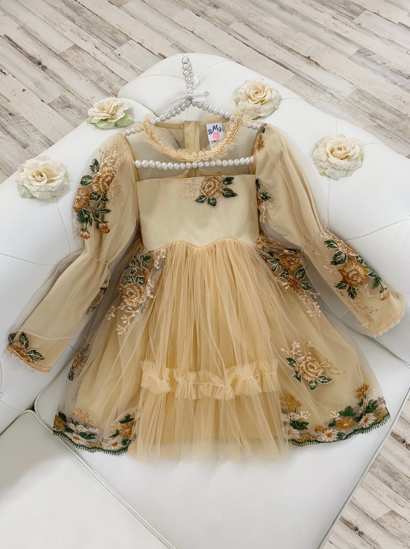 Little Girls Flower Embroidered Lace Dress  Toddler Spring Dresses – Mia  Belle Girls