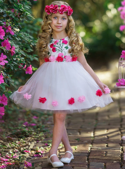 Toddler Spring Dresses | Girls Floral Applique Special Occasion Dress