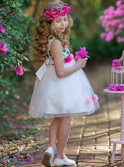 Toddler Spring Dresses | Girls Floral Applique Special Occasion Dress