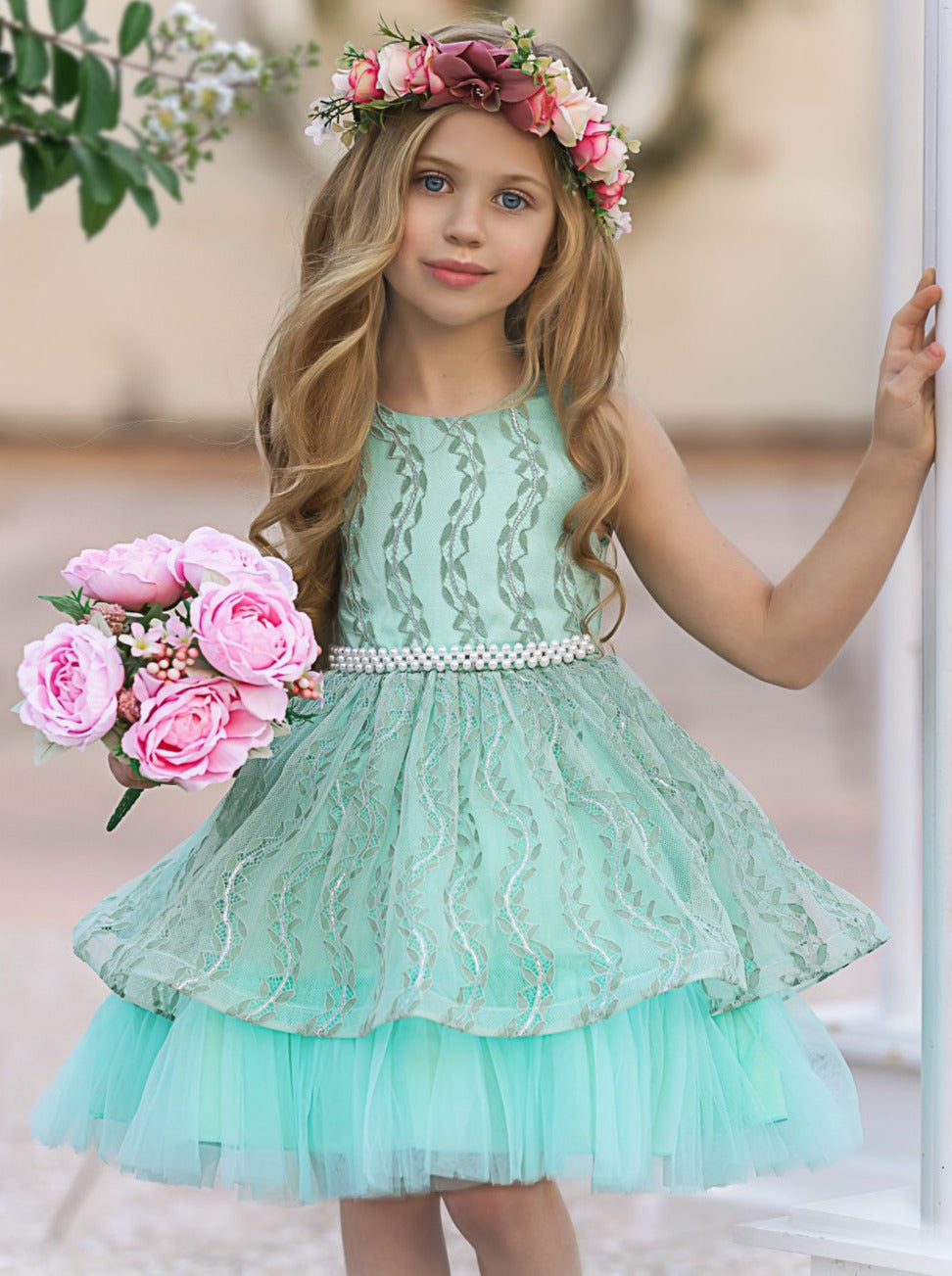 Toddler Spring Dresses | Girls Embroidered Pearl Detail Party Dress ...