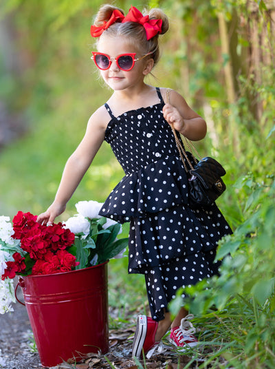 Toddler Spring Dresses | Little Girls Polka Dot Tiered Ruffle Dress