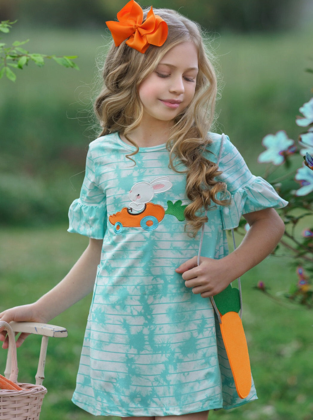 Girls Totally Tie Dye Easter Egg Dress with Socks and Purse Set