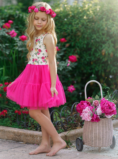 Toddler Spring Dresses | Little Girls Fun Floral Bodice Tutu Dress 