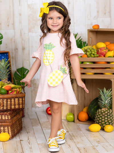 Resort Girls Outfits | Toddler Pineapple Dress & Matching Purse Set