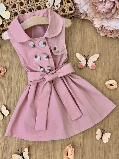 How Timeless Belted Trench Dress - Mia Belle Girls