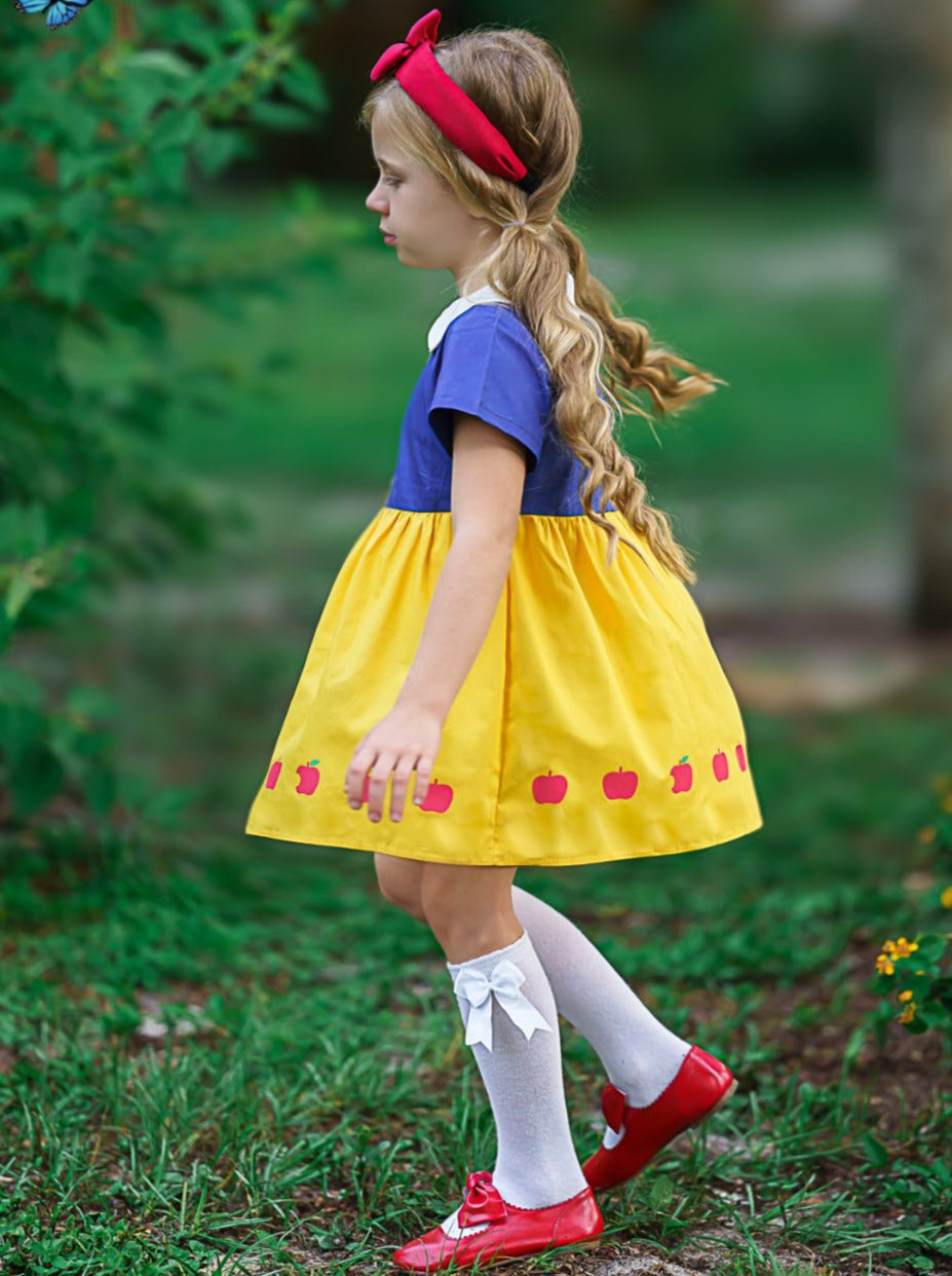 First Day of School | Apple Collar Dress & Purse Set | Mia Belle Girls