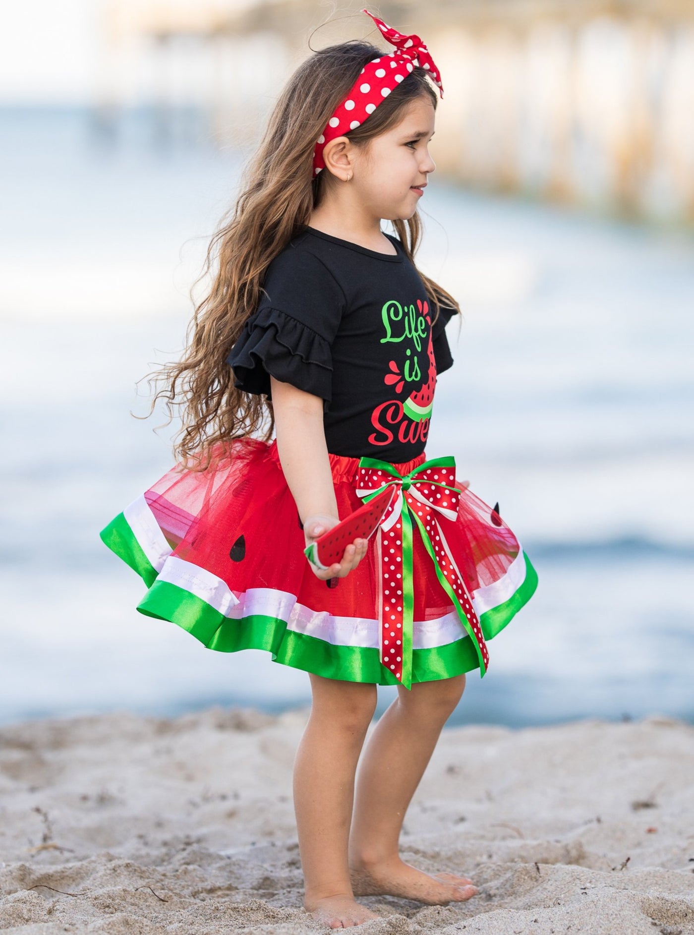 Girls Spring Outfits | Life is Sweet Tee & Watermelon Tutu Skirt Set 