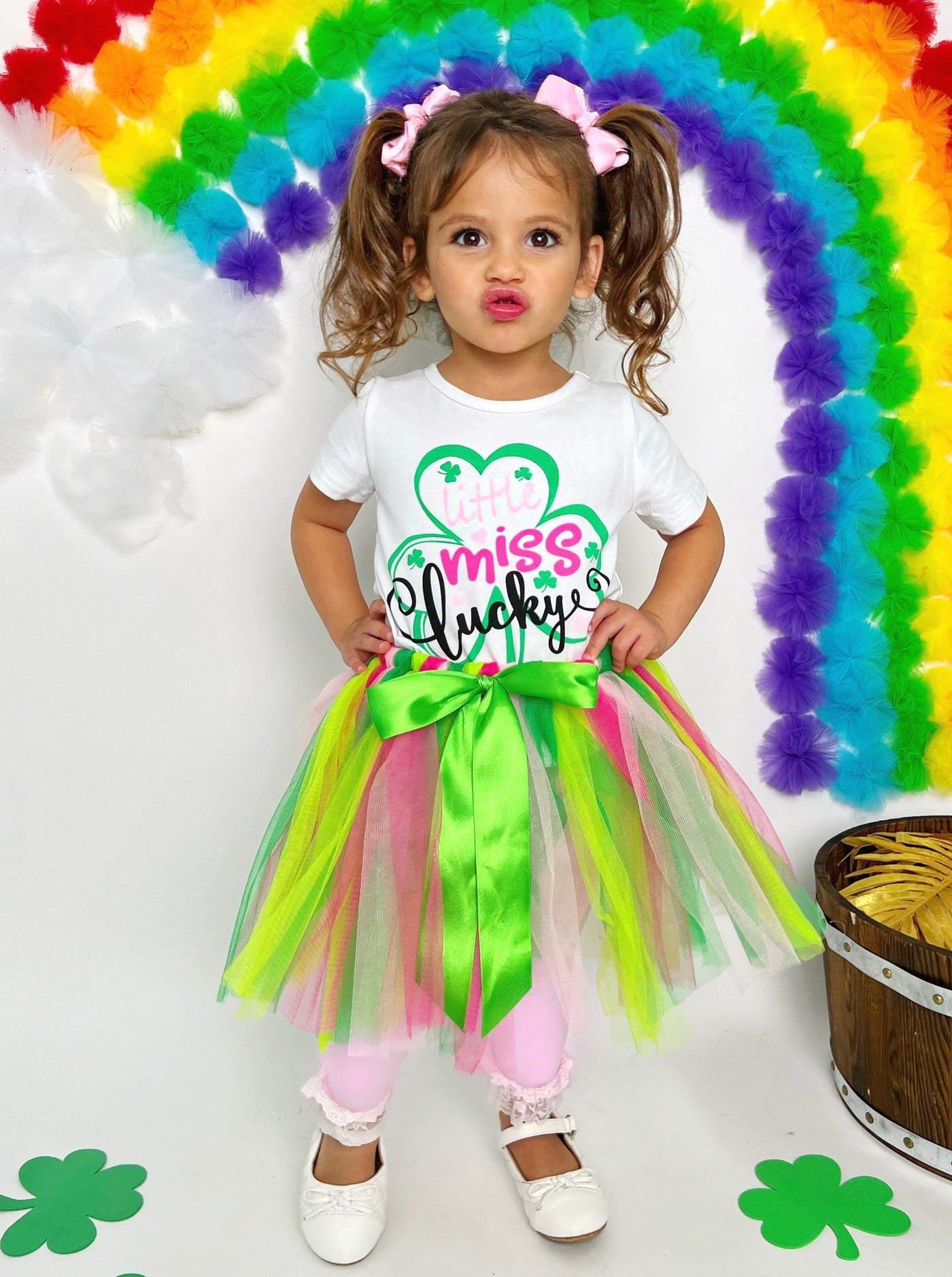 St. Patrick's Day Clothes | Little Miss Lucky Clover Top & Tutu Set