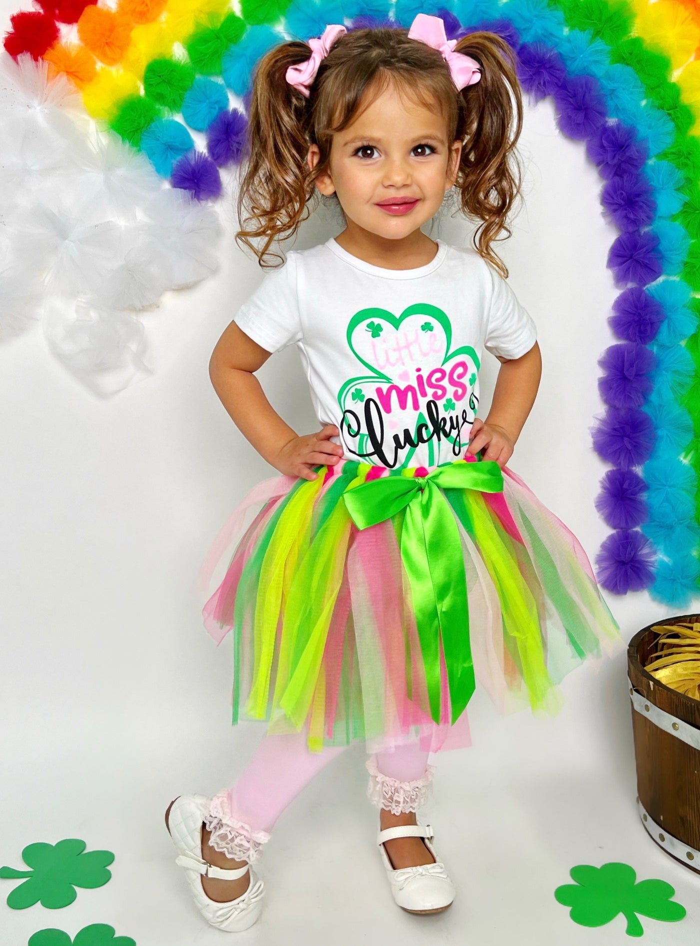 St. Patrick's Day Clothes | Little Miss Lucky Clover Top & Tutu Set