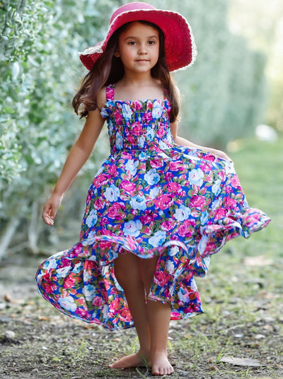 Girls Multi Color Floral Flowy Dress - Girls Spring Casual Dress