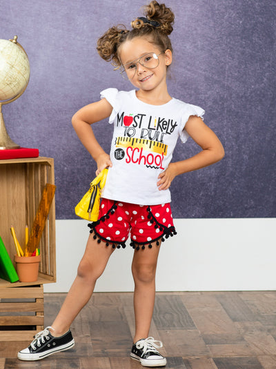 First Day of School | Rule the School Shorts Set | Mia Belle Girls