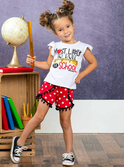 First Day of School | Rule the School Shorts Set | Mia Belle Girls