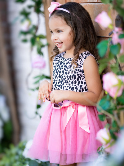 Girls "Young, Wild, and Pink" Leopard Tutu Dress