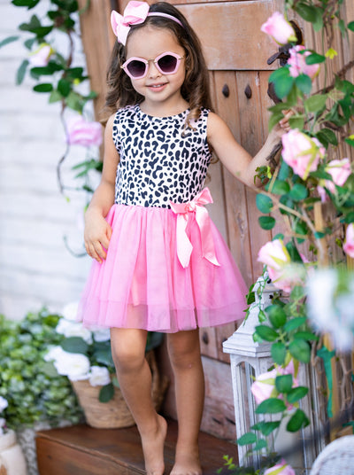 Girls "Young, Wild, and Pink" Leopard Tutu Dress