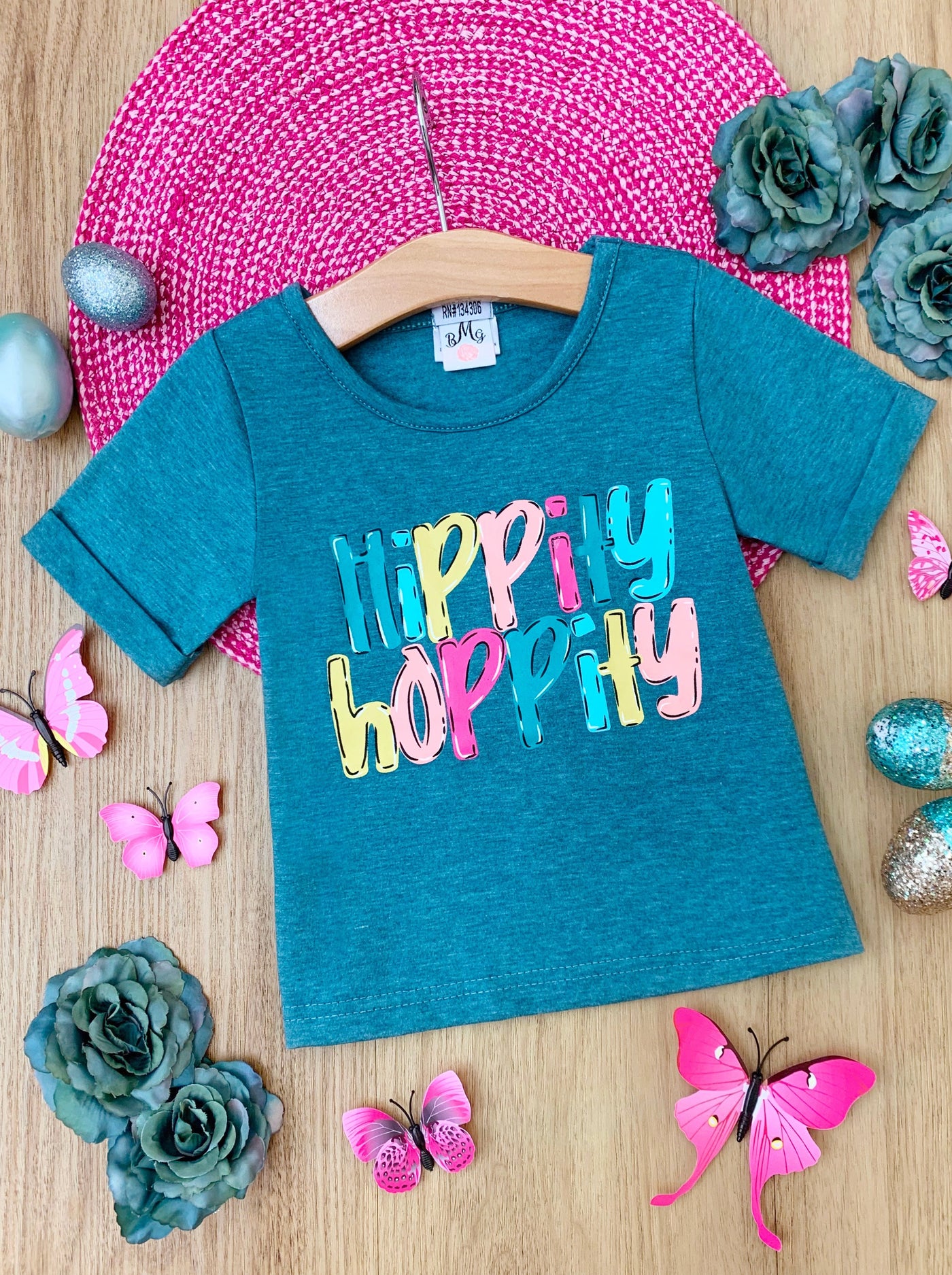 Mia Belle Girls Hippity Hoppity Top | Easter Casual Tops