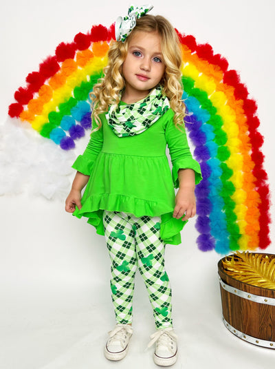 Mia Belle Girls St. Patrick's Day Tunic, Scarf, And Legging Set