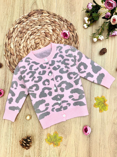 Kids Sweaters & Cardigans | Leopard Print Cardigan | Mia Belle Girls
