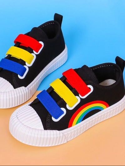 Mia Belle Girls Canvas Rainbow Sneakers | Shoes By Liv and Mia
