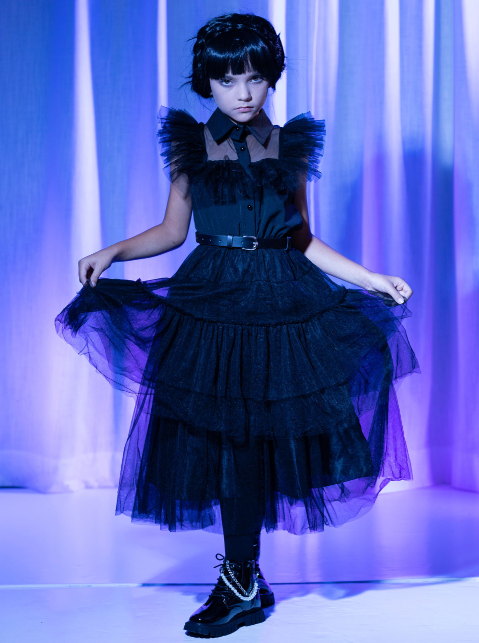 Girls Prom Dance Wednesday Addams Inspired Tulle Costume Dress - Mia Belle  Girls : Target
