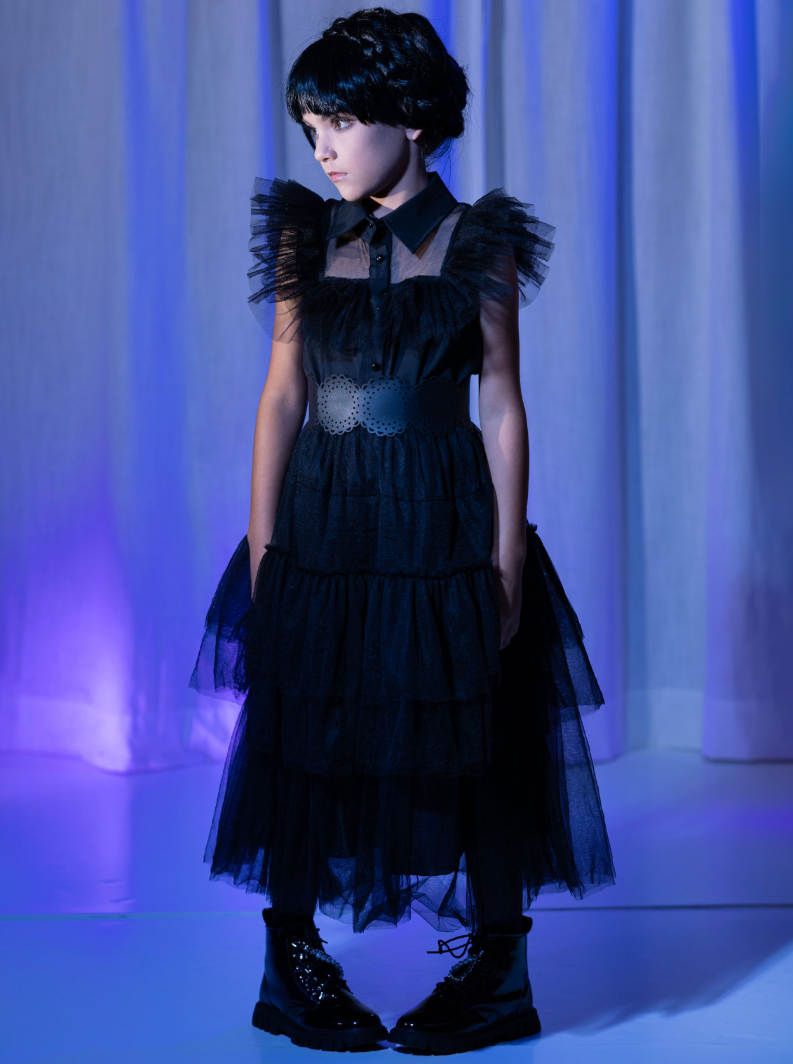 Girls Halloween Costumes  Prom Dance Wednesday Black Tulle Dress – Mia  Belle Girls