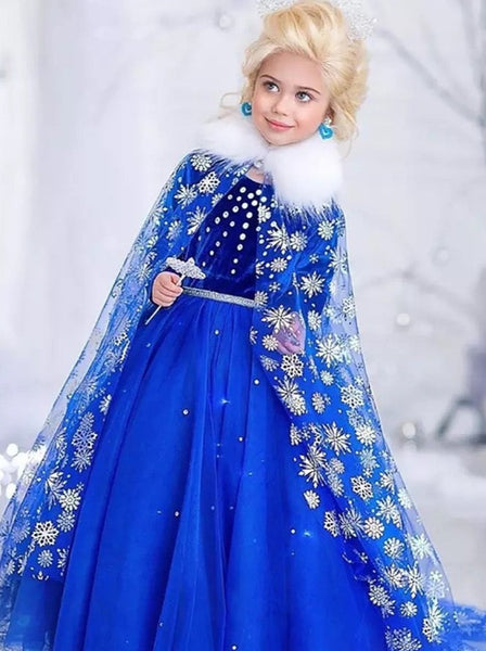 Disney Girls Blue Frozen Princess Elsa Glitter Sequin Halloween Dress  Costume M - Walmart.com