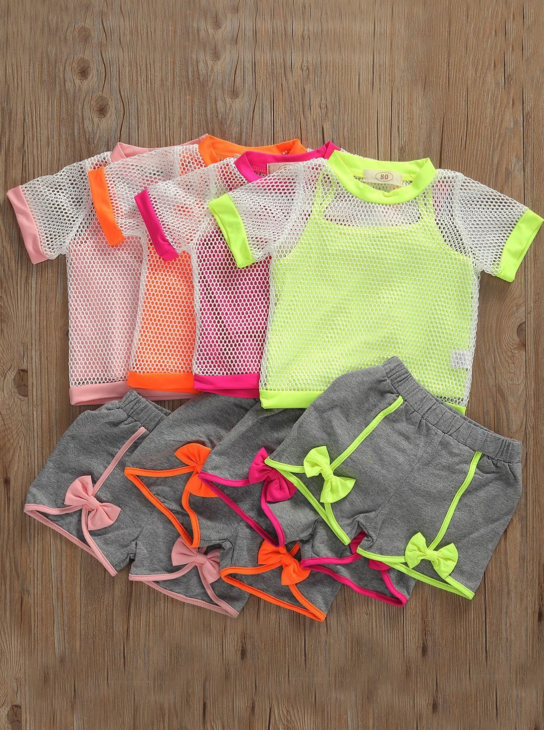 Girls Lovely Neon's Top and Short Set