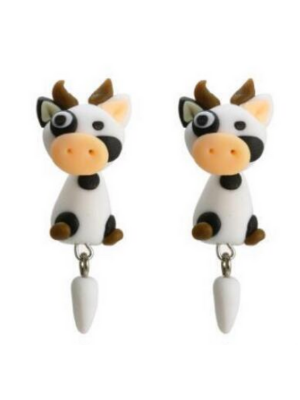 Girls Cow Dangle Earrings