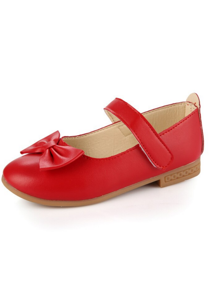 Girls Velcro Strap Bowknot Flats By Liv and Mia
