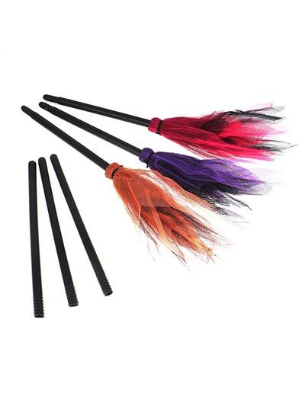 Kids Halloween Accessories | Colorful Witch Broom - Mia Belle Girls