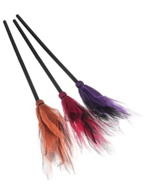Kids Halloween Accessories | Colorful Witch Broom - Mia Belle Girls