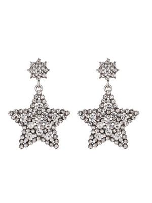 Girls Sparkle Pentagonal Star Earrings