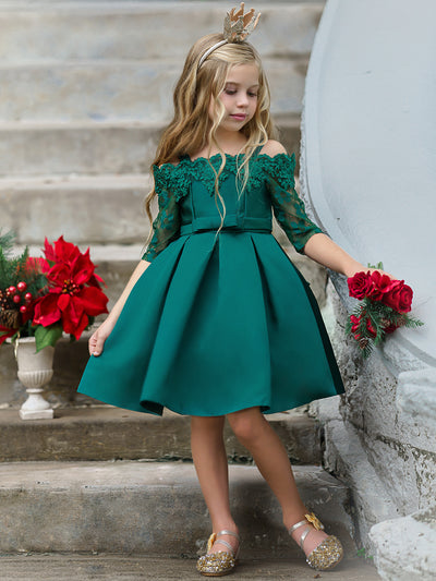 Girls Special Occasion Dress | Cold Shoulder Lace Holiday Dress