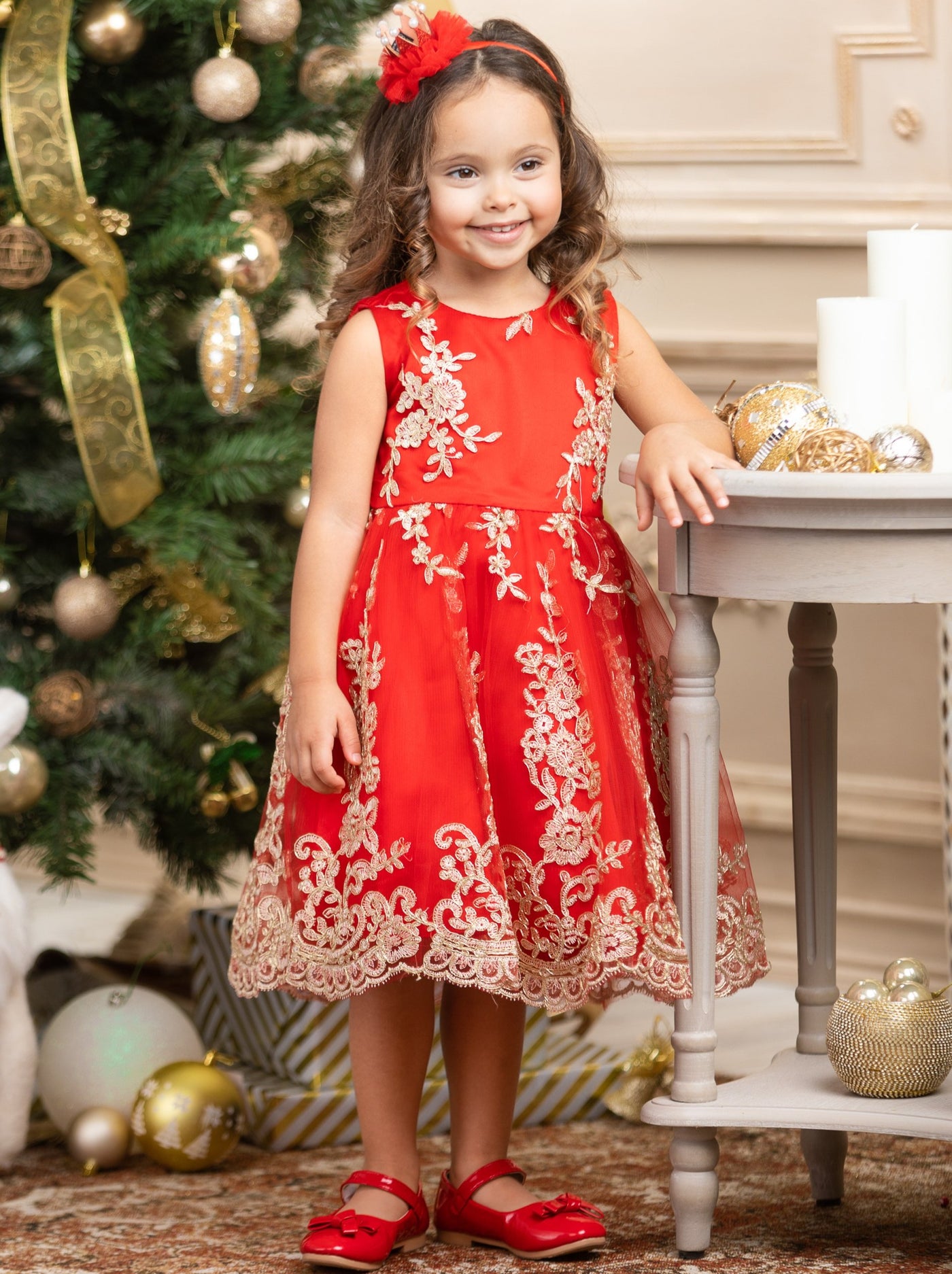Winter Dresses for Kids |  Embroidered Holiday Dress | Mia Belle Girls
